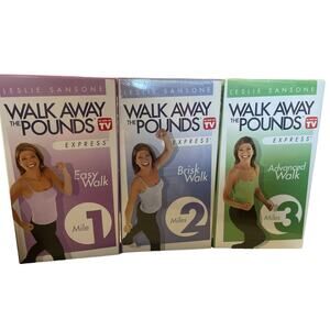 Walk Away the Pounds for Express By Leslie Sansone Set Of 3 VHS Tapes- 1,2,3
